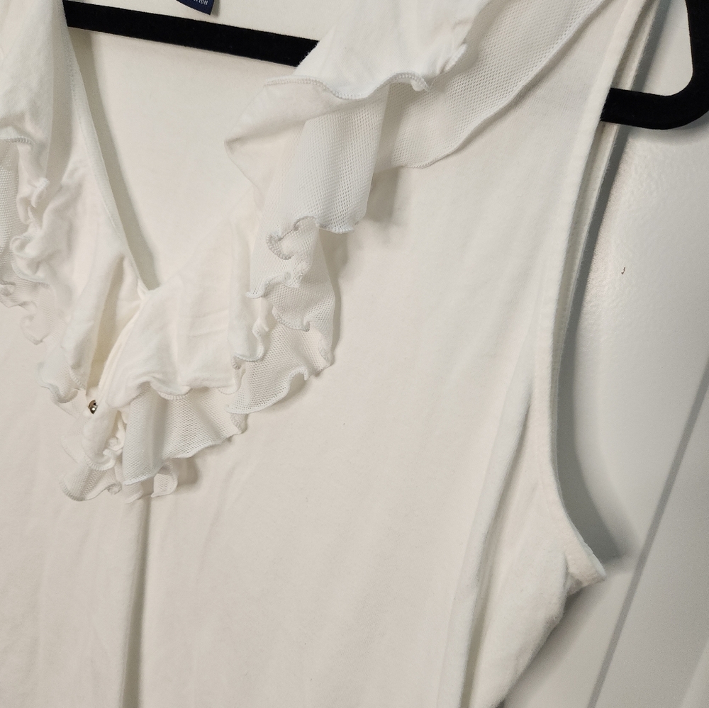 CHAPS White Sleeveless Ruffled Bodice Plus Size 3X - Picture 5 of 5